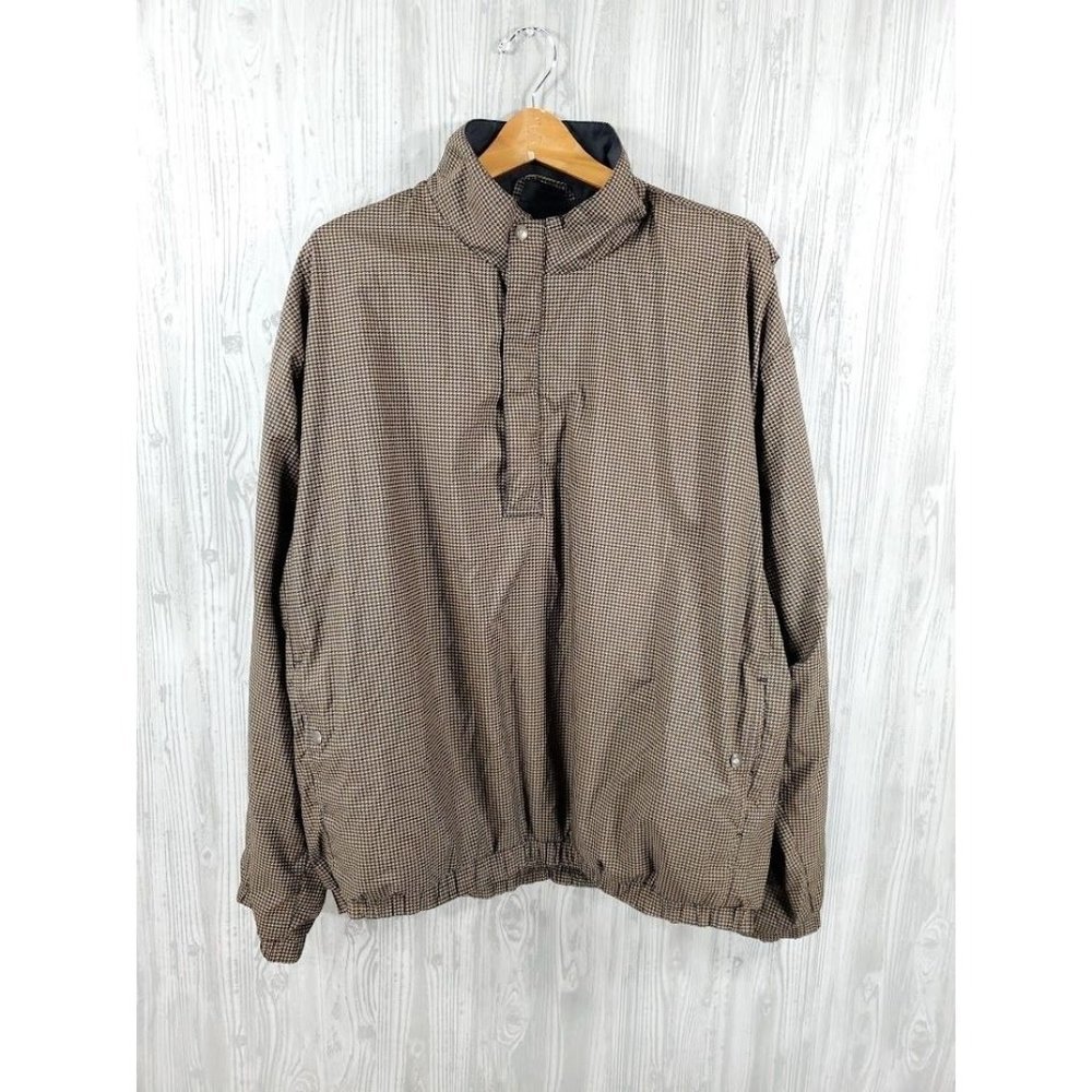 FootJoy Brown Houndstooth Pullover Jacket